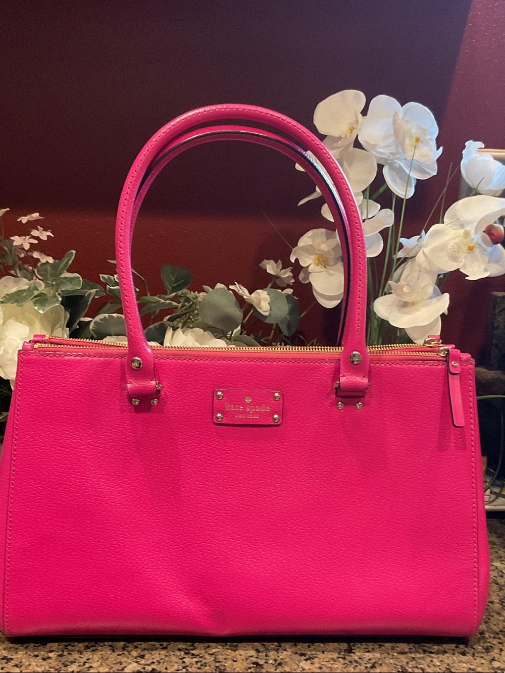 kate spade Hot Pink Leather Satchel Tote
